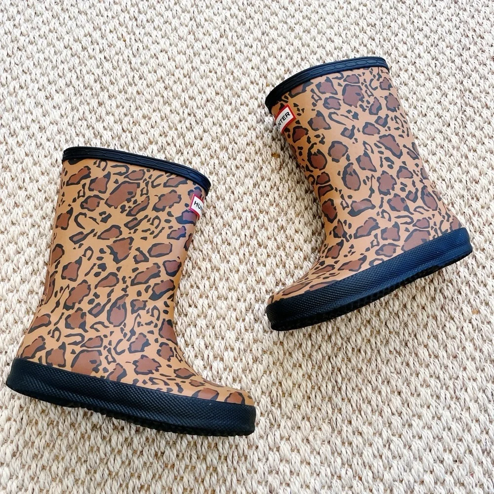 Hunter Kids Leopard-Print Rain Boots - Hunter unisex-child Original Leopard 10 - Picture 6 of 7